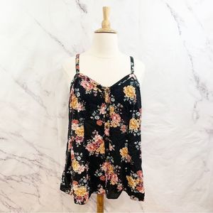 Floral Button Down Tank 2X